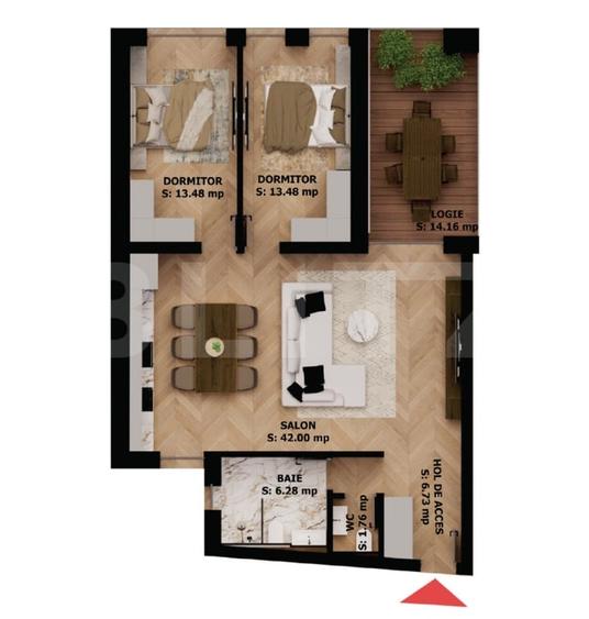 Apartament cu 3 camere decomandat, mobilat în Ultracentral
