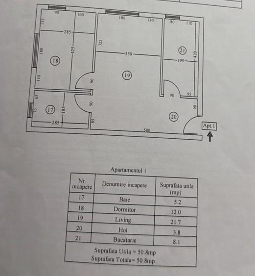 Apartament cu 2 camere, mobilat în Ultracentral
