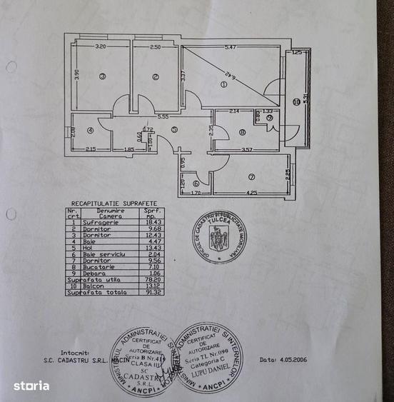 Apartament cu 4 camere decomandat în Central