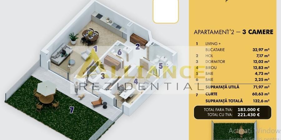 Apartament cu 3 camere decomandat în Sud
