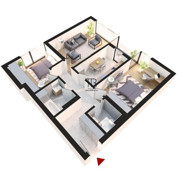 Apartament cu 3 camere în Rahova