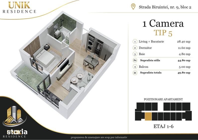 Apartament cu 2 camere în Central