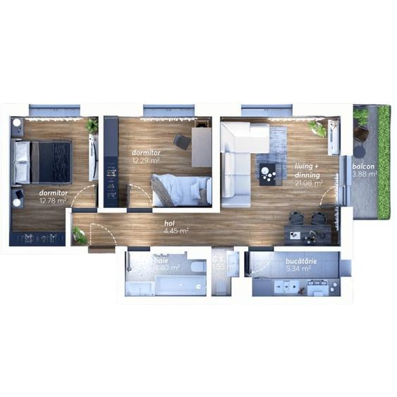 Apartament cu 3 camere în Timișoara
