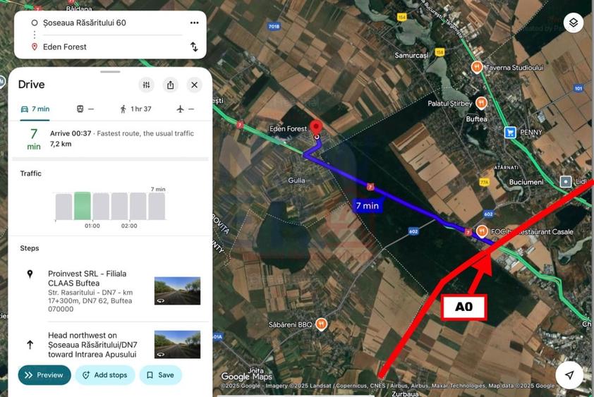Teren Construcții intravilan de 589 mp, în Gulia