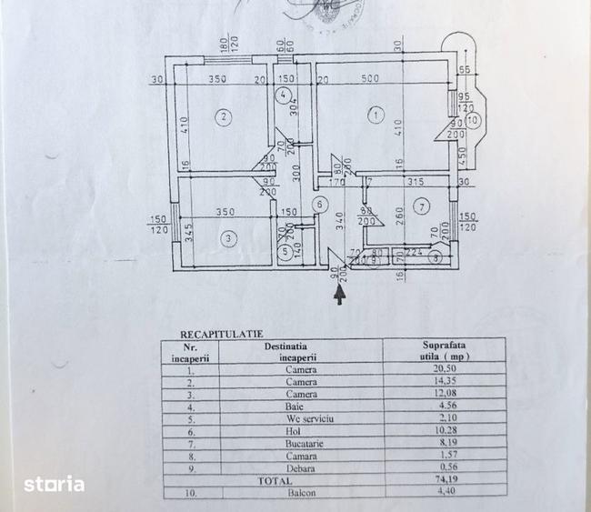 Apartament cu 3 camere decomandat, mobilat în Vitan