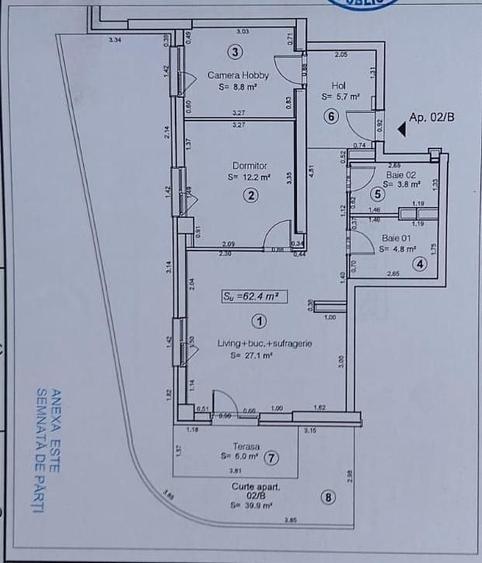 Apartament cu 3 camere decomandat, mobilat în Central