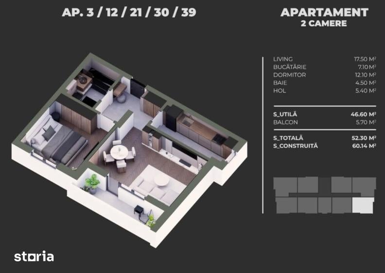 Apartament cu 2 camere decomandat în Central