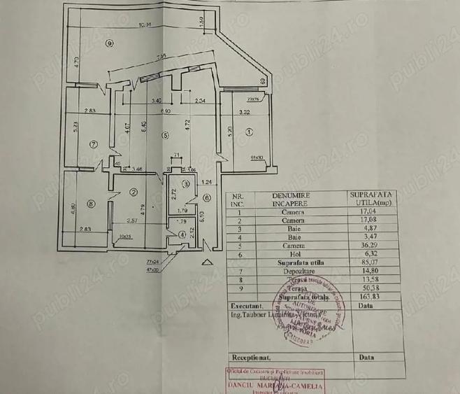 Apartament cu 3 camere semidecomandat în Dămăroaia