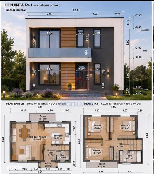 Casă cu 4 camere cu Teren 318 Mp în Bârnova