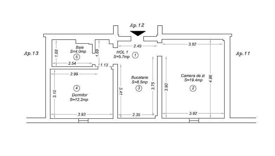 Apartament cu 2 camere în Braytim