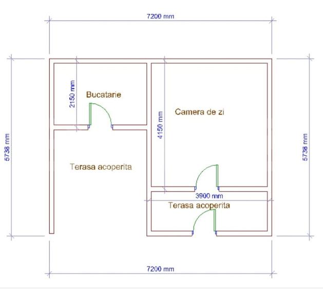 Casă individuală cu 2 camere cu Teren 360 Mp în Moroeni