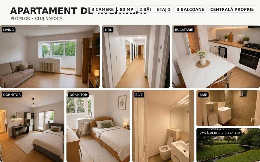 Apartament cu 3 camere decomandat în Dosu Bricii