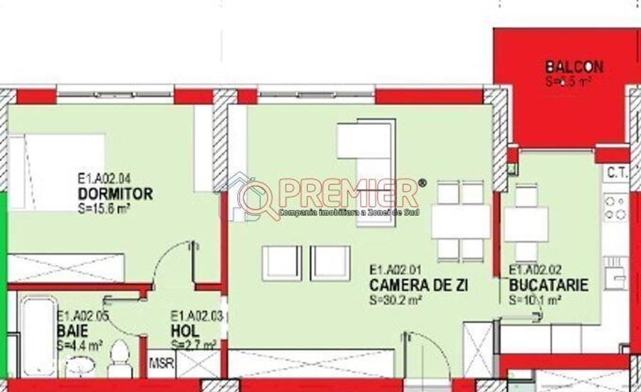 Apartament cu 2 camere decomandat în Metalurgiei — fotografia 3
