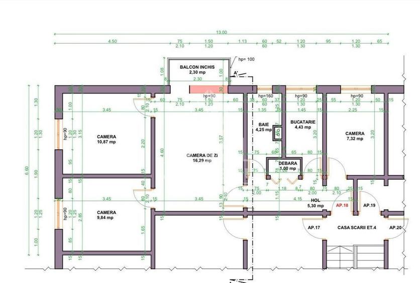 Apartament 4 camere plus boxa ,centrala proprie,zona Take... - 13