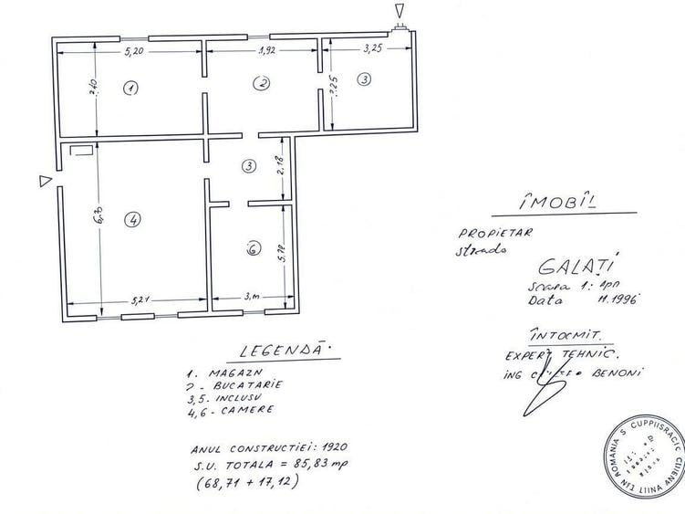 Apartament cu 3 camere în Central