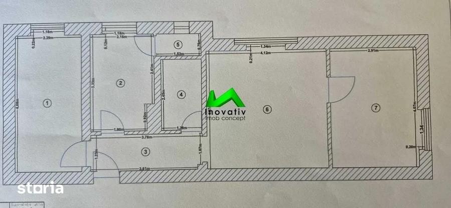 Apartament cu 3 camere semidecomandat în Terezian