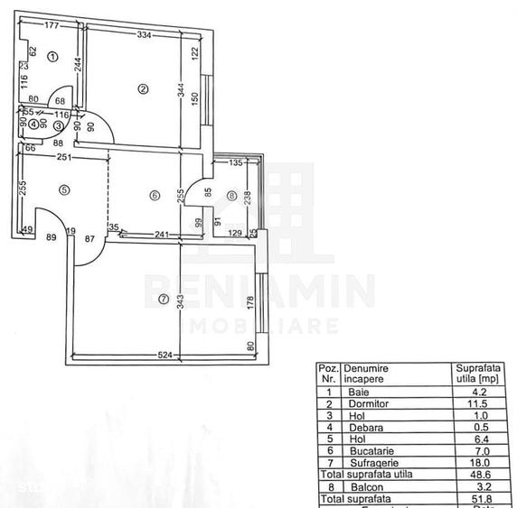 Apartament cu 2 camere decomandat în Rovine