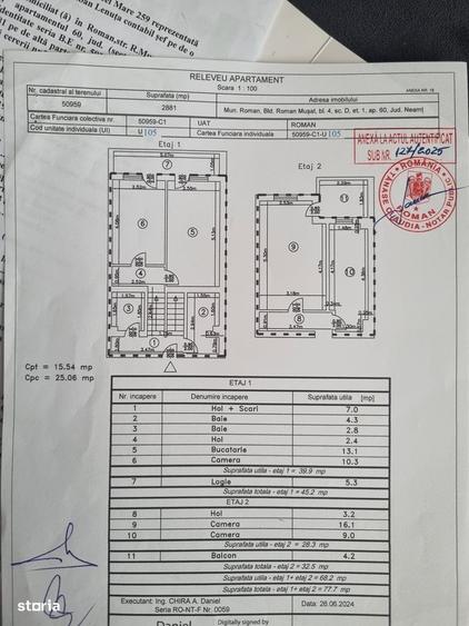 Apartament cu 3 camere în Central