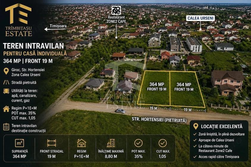 Teren de 364 mp, în Giroc