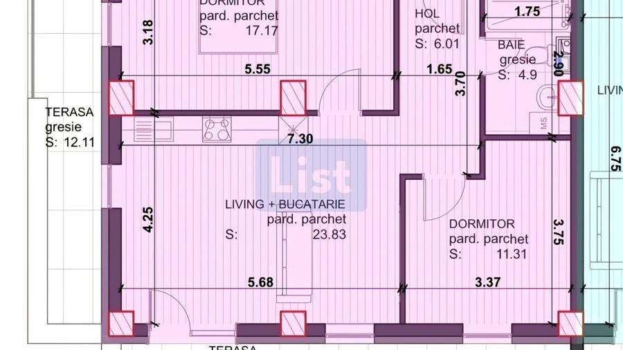 Apartament cu 3 camere, bloc nou, 2 terase Baia Mare Comision 0 - 2