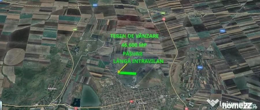 Teren de 46600 mp, în Vest