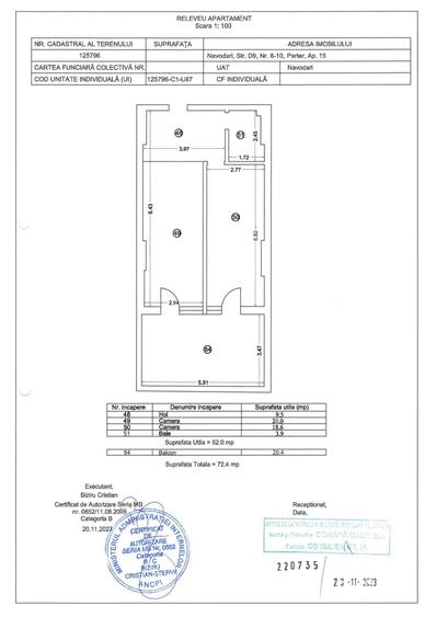 Apartament cu 2 camere în Nord