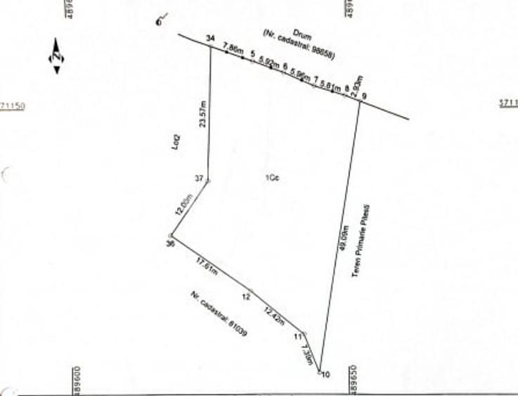 Teren Construcții intravilan de 1091 mp, în Războieni