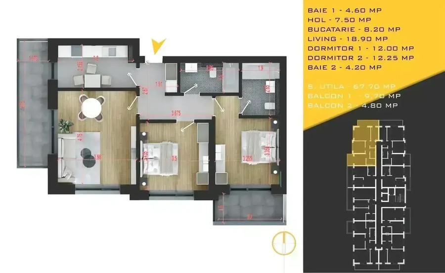 Apartament cu 3 camere decomandat în Theodor Pallady