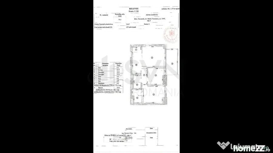 Apartament cu 3 camere semidecomandat în Nord