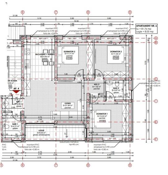 Apartament cu 4 camere semidecomandat în Central