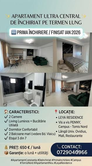 Apartament cu 2 camere decomandat în Central