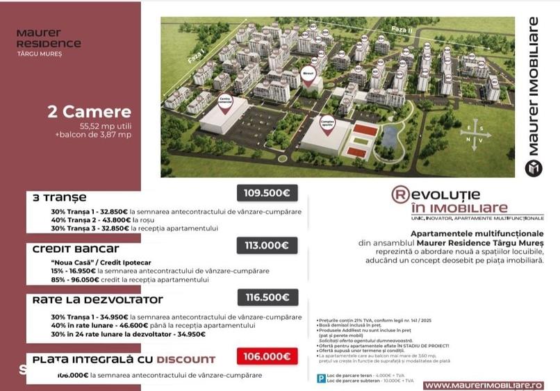 Apartament cu 2 camere în Semicentral