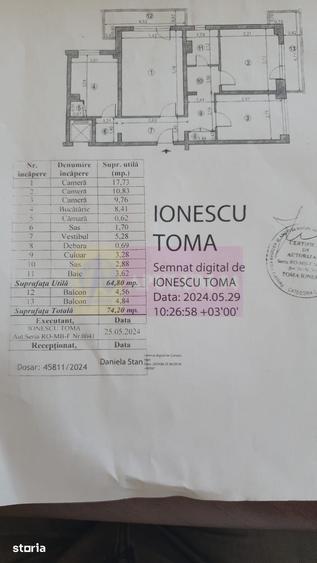 Apartament cu 3 camere decomandat în Pantelimon