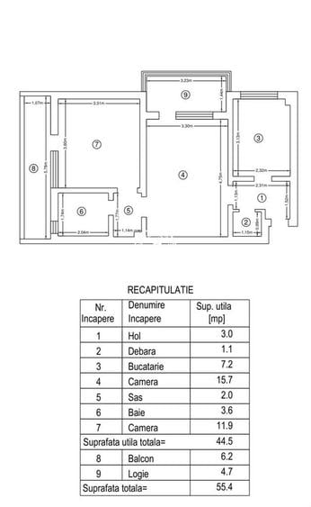 Apartament cu 2 camere semidecomandat în Alexandru cel Bun