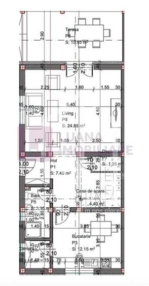 Duplex cu 4 camere cu Canalizare în Central