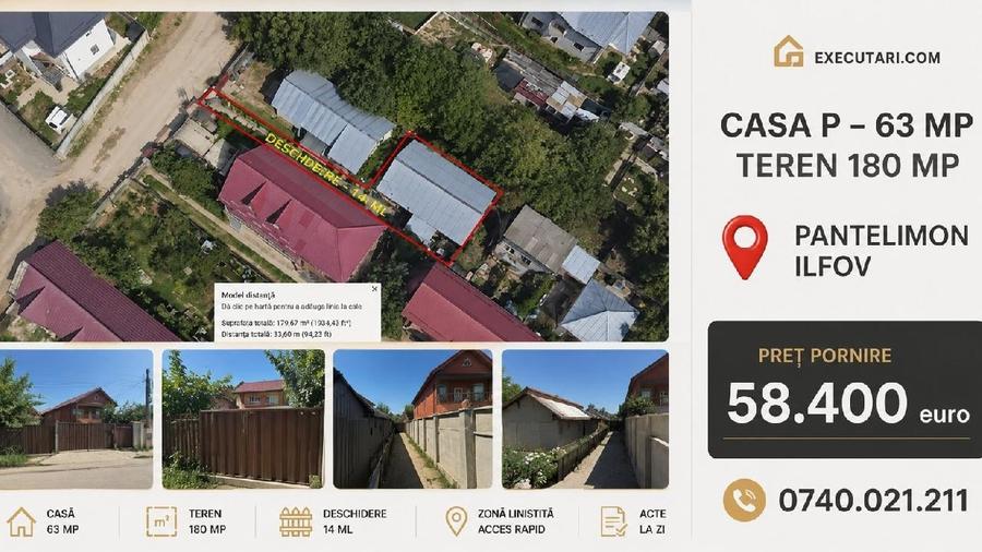 Casă individuală cu 3 camere cu Teren 180 Mp în Central