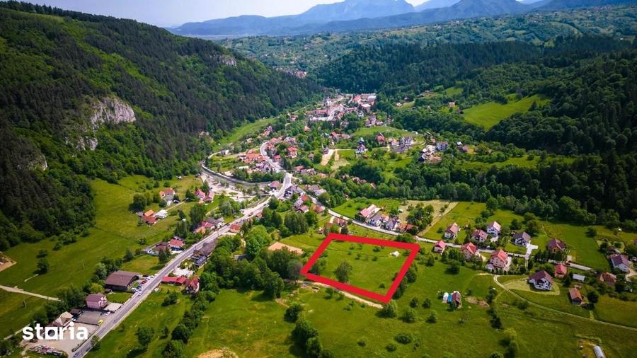 Teren intravilan plat in Bran, 1000 mp, vedere catre Bucegi, utilitati - 8