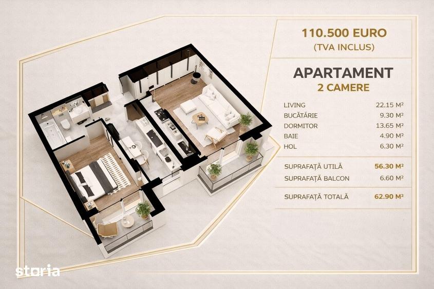 Apartament cu 2 camere decomandat în Central — fotografia 1
