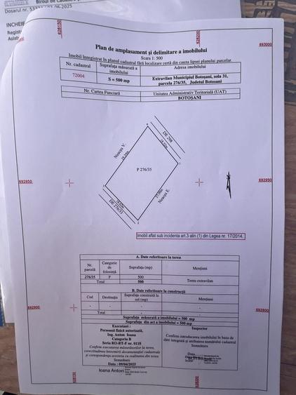 Teren de 2700 mp, în Central