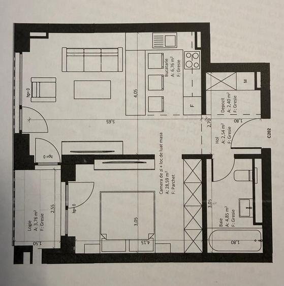 Apartament cu 2 camere semidecomandat în Răcădău
