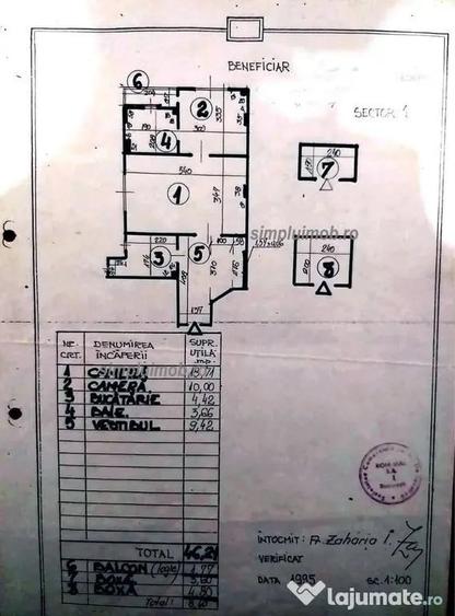 Apartament cu 2 camere semidecomandat în Cișmigiu