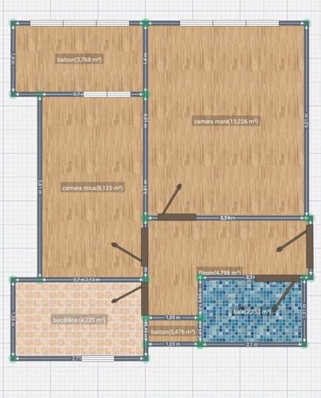 Apartament cu 2 camere decomandat în Central