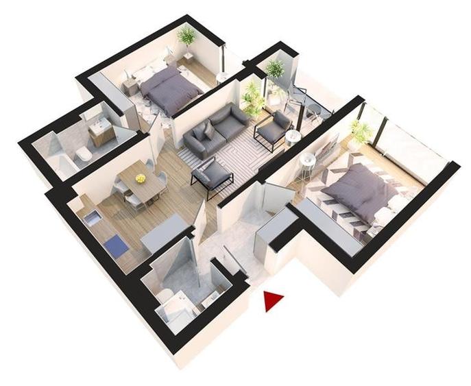 Apartament cu 3 camere decomandat în Rahova