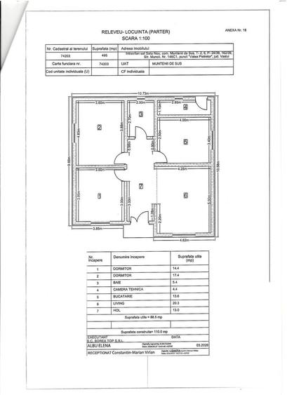 Casă individuală cu 3 camere cu Canalizare în Central