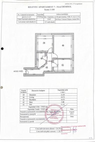 Apartament cu 2 camere în Roșu
