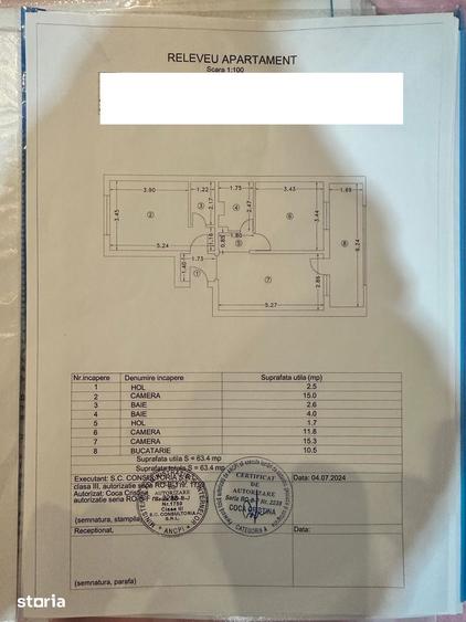 Apartament cu 3 camere decomandat în Tomis III