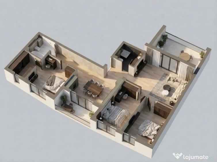 Apartament cu 4 camere semidecomandat în Someșeni