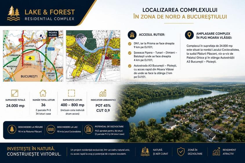 Teren intravilan de 24000 mp, în Moara Vlăsiei