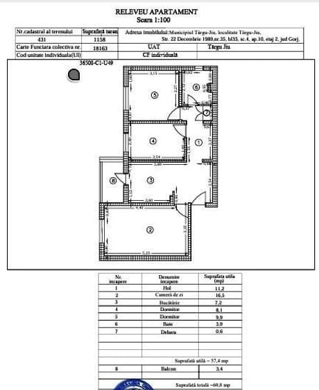Apartament cu 3 camere decomandat în 9 Mai