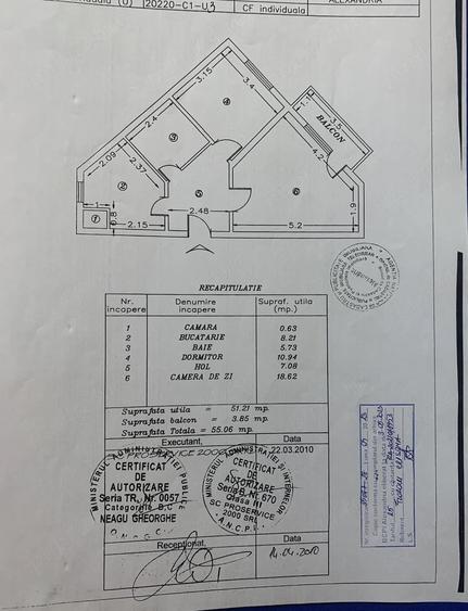 Apartament cu 2 camere decomandat în Central